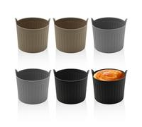 ZBHDEYG Lot de 6 gobelets à plateaux, moules à muffins, gobelets à gâteau en silicone, friteuse à air chaud, moules à œufs d'eau, outils de cuisson pour friteuse à air chaud