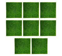 ZBHDEYG Lot de 8 mini tapis de gazon artificiel carré en mousse artificielle - Mini accessoire de jardin féérique - Décoration de jardin - Artisanat