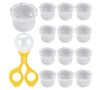 ZBHDEYG Récipient D'Observation D'Insectes De 12 Pièces, avec 1 Pince À Boule De Ciseaux, Récipient De Stockage D'Insectes, Loupe D'Insectes, Matériel Pédagogique en Sciences Naturelles pour Enfants