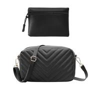 ZBHDEYG Sac à Bandoulière avec Motif Ondulé et Portefeuille - Cuir Imperméable, Bandoulière Réglable, Fermeture Éclair - Pour Femme, Décontracté