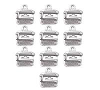 ZBIianxer 10 pièces breloque de Machine à écrire rétro Bijoux élégants Partie en Alliage Texture Accessoire de Collier pour Un Usage Quotidien et des Occasions spéciales Collier Pendentif