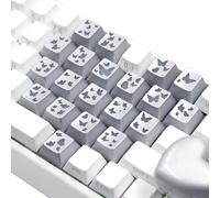 ZBIianxer 21 Touches de Clavier de Plan d ' Affection de Papillon argenté de Code avec des modèles de lumière à Travers pour Les claviers mécaniques