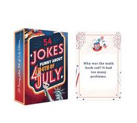 ZBIianxer 54 blagues drôles sur Le thème du 4 Juillet, Jour de l ' indépendance, Cartes à pour événements Sociaux et célébrations de Festivals, Jeu de Cartes de Vacances Amusant