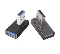 ZBIianxer Adaptateur d ' Extension USB3.0 en Aluminium, 2 pièces, avec Conception coudée à 90 degrés, pour Gagner de l ' Espace dans Les Zones, Adaptateur de Rapide