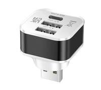 ZBIianxer Adaptateur USB, prolongateur à 3 Ports, Rapide, séparateur Multiple, connecteur d ' Extension d ' Alimentation Mobile pour Voiture, Alimentation électrique