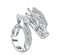 ZBIianxer Bagues sur le thème du Loong chinois ouvert moderne décorées avec des diamants accessoire pour tout le monde Bagues sur le thème du Loong chinois ouvert moderne