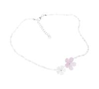 ZBIianxer Bijoux à fleurs multicolores à la mode, collier à chaîne réglable, chaîne de cou perlée, pour robes et hauts, perlé élégant pour elle