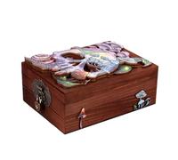 ZBIianxer Boîte à bijoux de voyage portable en forme de tête de mort simple en bois