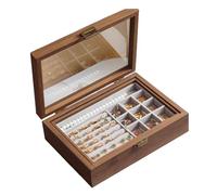 ZBIianxer Boîte à bijoux en bois de noyer résistant à l'humidité avec plusieurs compartiments