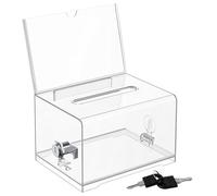 ZBIianxer Boîte de Vote Transparente avec verrou sécurisé pour suggestions confidentielles, Construction en Plastique, boîte de Don Transparente