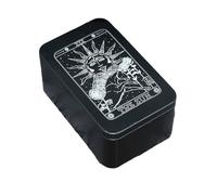 ZBIianxer Boîte rectangulaire en métal pour cartes de tarot - Boîte de rangement pour bijoux - Jeu de poker - Boîte de rangement vide