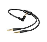 ZBIianxer Câble de routage de la carte son, Elbow 60CM | Mâle stéréo 3, 5 mm deux branches mono pour les connexions divisées du canal gauche droit