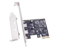 ZBIianxer Carte d ' Extension PCIE Double Type C, 2 Ports USB 3.2 GEN1, Conversion 5Gbps, Puce ASM1042 pour Carte d ' Extension USB de Bureau