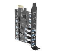 ZBIianxer Carte d ' Extension USB C PCIe Rapide 20Gbps, 4 Ports a et 3 Ports de Type C pour Un Rapide de données PCIe l ' Adaptateur