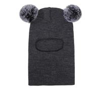 ZBIianxer Chapeau à Oreillettes Doux et Extensible pour garçons et Filles, Adorable Cache-Cou à Deux Pompons, Coupe-Vent, Hiver pour