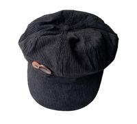 ZBIianxer Chapeau octogonal Marron Flexible, Substance en Polyester Confortable, embellissements de Boutons, Confort de Tous Les Jours, Double Bouton, Chapeau à Huit Angles