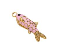 ZBIianxer Charme de Poisson Artisanal, Arc-en-Ciel, Accessoire de | Pendentif coloré en forme de poisson à l ' huile avec des couleurs vives pour un design unique de collier, de