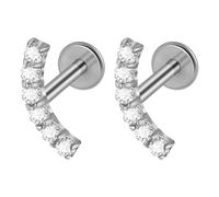 ZBIianxer Clous à lèvres en métal G23 de qualité supérieure avec conception incurvée, retenue de labret hautement polie pour un ajustement sûr et un look élégant Goujons en métal anodisé
