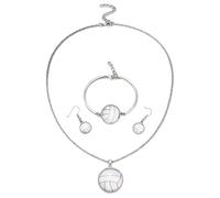 ZBIianxer Collection de bijoux de sport à la mode, dessins de basket-ball, de Football, boucles d ' oreilles, collier, accessoires pour filles, ensemble en alliage métallique tendance
