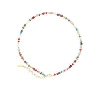 ZBIianxer Collier de perles de couleur vibrante et de perles d ' eau douce pour femmes, avec chaîne à longueur réglable, bijoux tendance