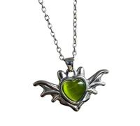 ZBIianxer Collier en de coeur ailé en alliage à la mode, accessoire de chaîne de cou en alliage de mode gothique, idéal pour les cadeaux offrant des bijoux gothiques uniques