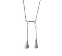 ZBIianxer Collier moderniste en acier inoxydable en forme de larme avec chaîne réglable pour un look superposé intemporel, bijoux pendentif en forme de goutte d ' eau