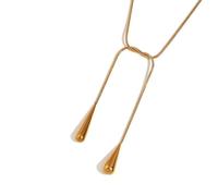 ZBIianxer Collier moderniste en acier inoxydable en forme de larme avec chaîne réglable pour un look superposé intemporel, bijoux pendentif en forme de goutte d ' eau