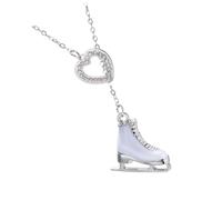 ZBIianxer Collier pendentif chaussure de patinage scintillant avec embellissements et chaîne réglable Skate