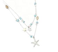 ZBIianxer Collier pendentif coquillage et étoiles de mer en perles de plusieurs couleurs pour les femmes qui aiment les Styles côtiers collier de perles en coquillage à la mode