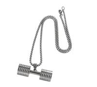 ZBIianxer Collier pendentif haltère sportif pour athlètes alliage exercice chaîne de mode collier d ' haltère