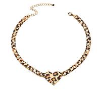 ZBIianxer Collier Simple avec pendentif en forme de cœur et de léopard, bijoux de cou parfaits pour un jeune Couple ou un ami proche, pendentif accrocheur