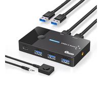 ZBIianxer Commutateur USB3.0 2 Ordinateurs partageant des périphériques USB C commutateur USB 4 Ports partageant des claviers et des Souris imprimante Scanner