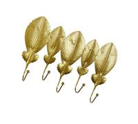 ZBIianxer Crochet de feuille d ' or en fer nordique, cintre robuste, porte-clés antirouille, décoration de salle de bains et de cuisine, crochet d ' entrée décoratif