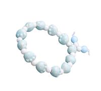 ZBIianxer De Perles en céramique réglable Fait à la Main, Design Patte de Chat de Dessin animé, Cordon élastique, Accessoire de Mode, chaîne à Main pour ami étudiant