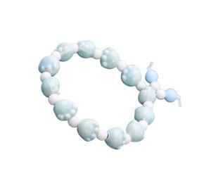 ZBIianxer De Perles en céramique réglable Fait à la Main, Design Patte de Chat de Dessin animé, Cordon élastique, Accessoire de Mode, chaîne à Main pour ami étudiant
