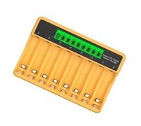 ZBIianxer Écran LCD à 8 emplacements Batterie Brillante Chargeurs USB Entrée de Type C Rapide pour Les Batteries à Disque Ni Batterie Rechargeable à Disque Chargeurs USB