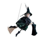 ZBIianxer Ensemble chapeau de sorcière et balai d ' halloween, avec, accessoires de Costume en flanelle pour fêtes à thème, ensemble de balai de sorcière d ' halloween