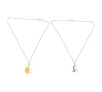 ZBIianxer Ensemble de 2 colliers soleil et lune en alliage, pendentif d ' amour de Couple élégant, bijoux parfaits pour un usage quotidien et de fête en alliage
