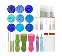 ZBIianxer Ensemble de feutrage en laine artisanale, 7/9 / 10 couleurs, ensemble de feutrage à l ' aiguille avec doigtiers itinérants en laine, manche en bois pour l ' artisanat