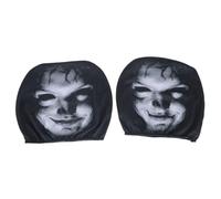 ZBIianxer Ensemble de Housses d ' Appui-tête | Deux pièces en polyester avec portrait de visage en niveaux de gris, accent intérieur de véhicule amovible pour les