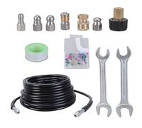 ZBIianxer Ensemble de Jets d ' égout pour laveuse à Pression, Tuyau de Nettoyage de vidange de 15m, 5800psi, avec buse rotative et à Nez boutonné