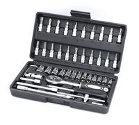 ZBIianxer Jeu de 46 douilles à cliquet à changement rapide avec plusieurs tailles d ' embouts, construction en acier carbone et conception de poignée ergonomique pour diverses applications