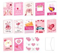 ZBIianxer Le paquet de 12 cartes de Saint-Valentin en papier robuste comporte un espace vierge pour votre propre mot romantique pour célébrer les cartes de vœux d ' amour