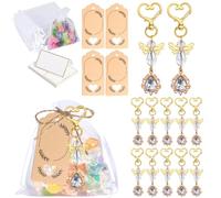 ZBIianxer Lot de 30 porte-clés avec pendentif aile angélique pour baptêmes et fournitures de mariage, avec breloque et sacs cadeaux, cadeaux de retour pour invités