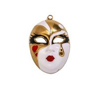 ZBIianxer Masque Chinois Traditionnel Fait à la Main, Pendentif en Alliage, Accessoire de Collier, Huile Goutte à Goutte Unique, de Festival, Masque en Alliage, Pendentif à breloque