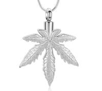 ZBIianxer Médaillons de crémation commémoratifs en Feuilles d ' érable pour Cendres d ' Animaux et Collier de crémation du Souvenir Humain