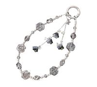 ZBIianxer Mode Rose Charme Téléphone Lanière Téléphone Portable Sangle Élégant Coloré Perlé Pendentif Antilost Poignet Chaîne Bijoux Rose Beaded Phone Lanyard