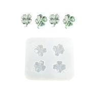 ZBIianxer Moule à Breloques Flexible en à 4 Feuilles, pour la Fabrication de Bijoux en résine, Lavable Lave-Vaisselle et de Conception Simple, Moule en résine à Quatre Feuilles d