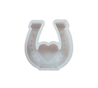 ZBIianxer Moule Artisanal en Silicone de conceptions Uniques combinant des Symboles de cœur et de Fer à Cheval pour Une décoration Romantique et Un de Bonne Chance