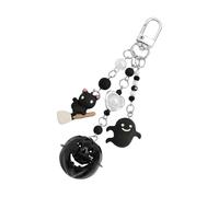 ZBIianxer Pack d ' accessoires de porte-clés d ' halloween faits à la main, comprenant des cloches du diable effrayantes et des pendentifs en résine de citrouille, ensemble de porte-clés créatifs